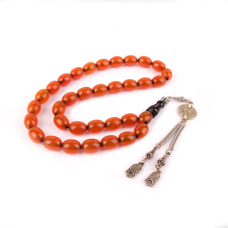 Ve Tesbih Capsule Cut Squeezed Amber Prayer Beads 4