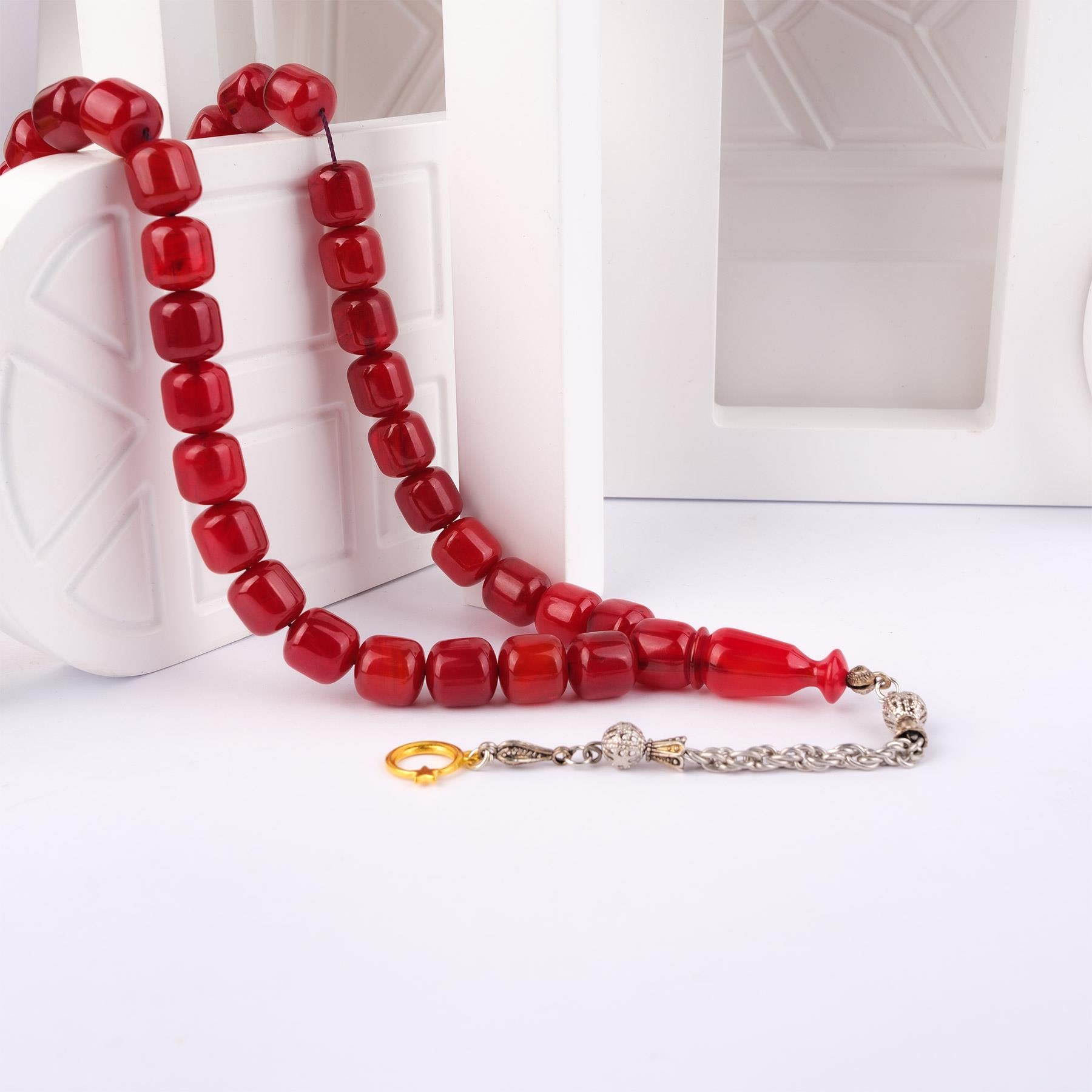 Ve Tesbih Capsule Cut Squeezed Amber Prayer Beads 1