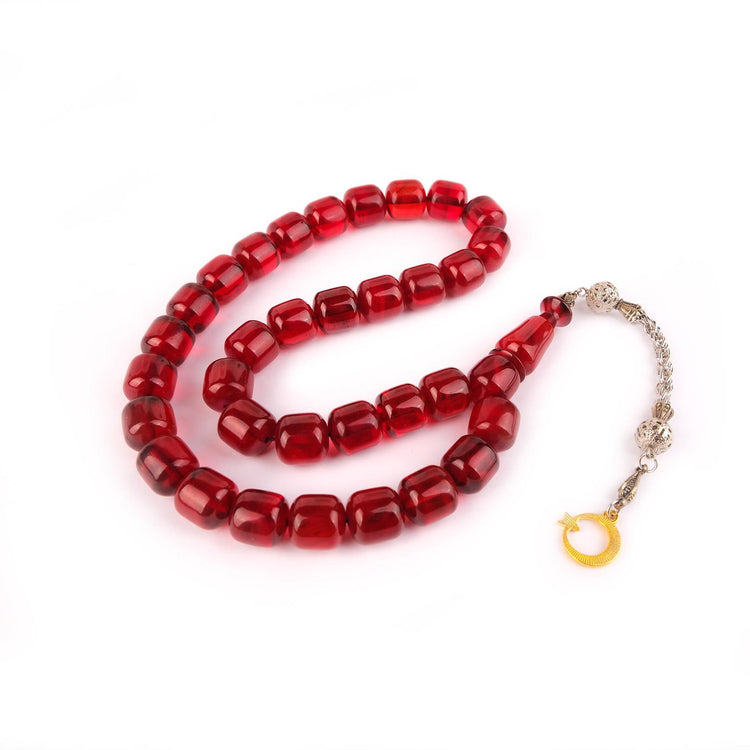 Ve Tesbih Capsule Cut Squeezed Amber Prayer Beads 4