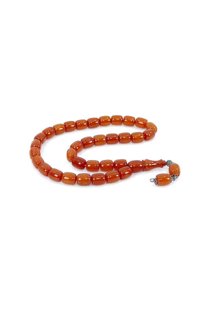 Ve Tesbih Ottoman Amber Rosary with Silver Tasselsv 1