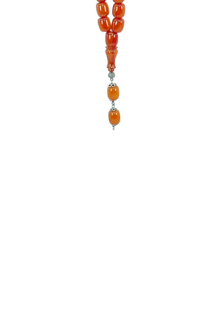 Ve Tesbih Ottoman Amber Rosary with Silver Tassels 2