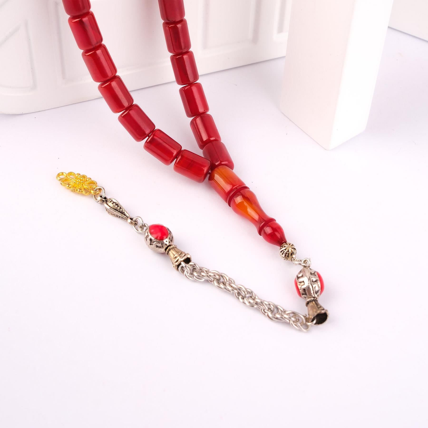 Ve Tesbih Capsule Model Pressed Amber Prayer Beads  3