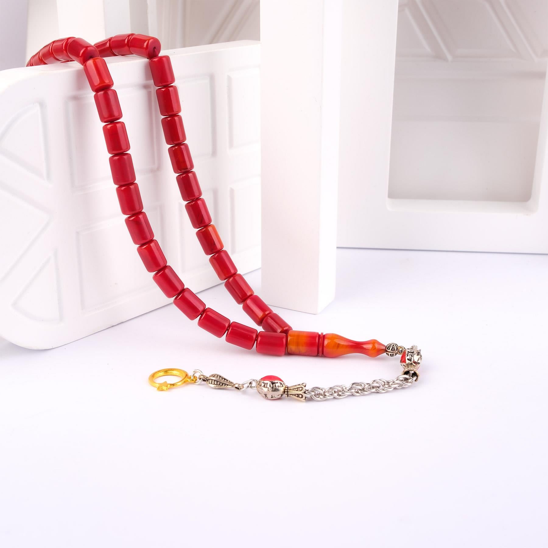 Ve Tesbih Capsule Model Pressed Amber Prayer Beads  1