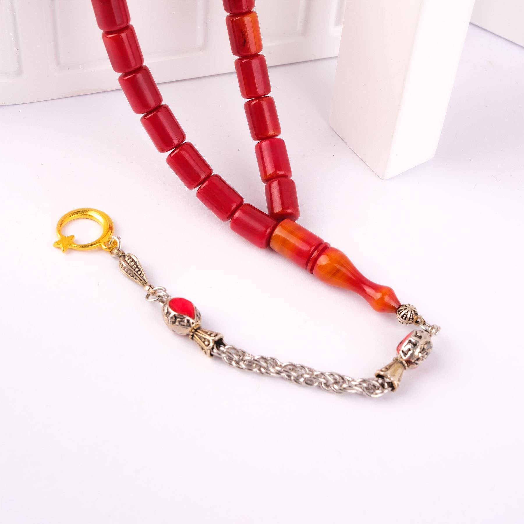Ve Tesbih Capsule Model Pressed Amber Prayer Beads  2