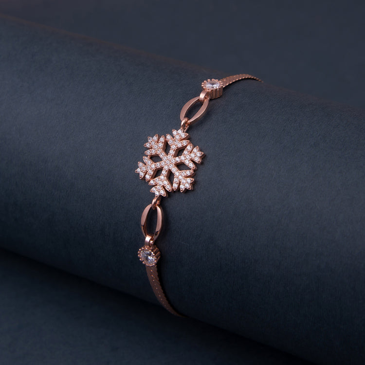 Ve Tesbih Snowflake Rose Silver Bracelet 1