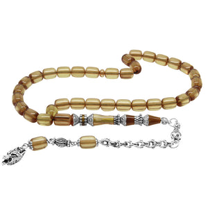 Pressed Amber Prayer Beads