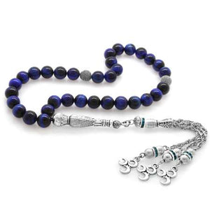  Blue Tiger's Eye Natural Stone Prayer Beads