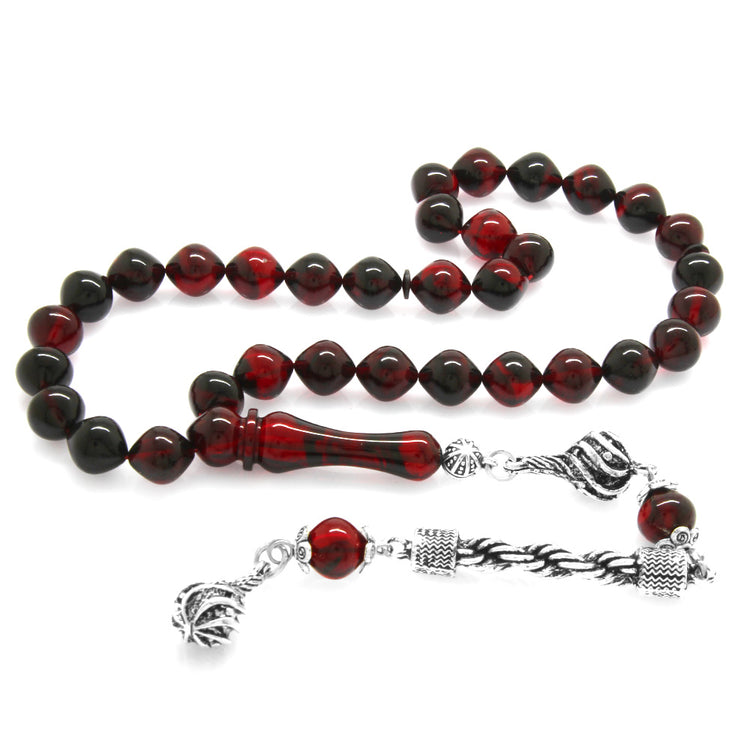 Red-Black Fire Amber Rosary