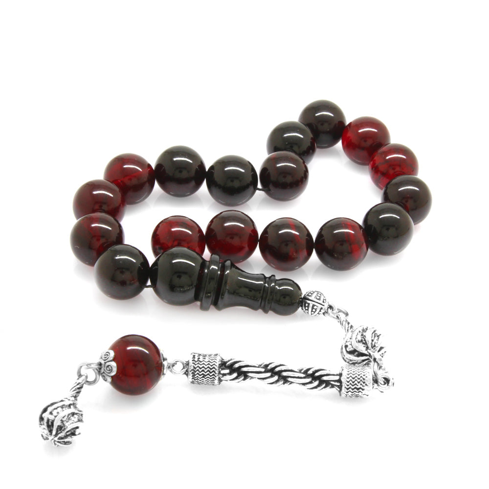 Red-Black Fire Amber Efe Rosary