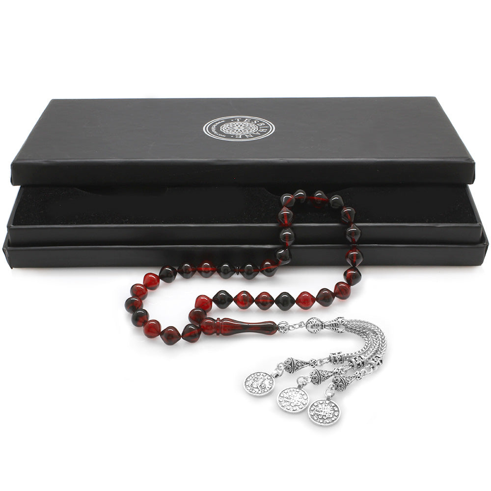 Filtered Red-Black Fire Amber Rosary