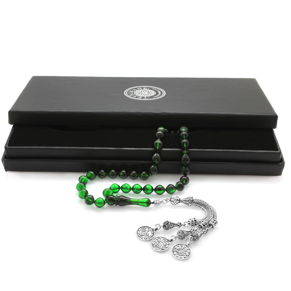 Green-Black Fire Amber Rosary
