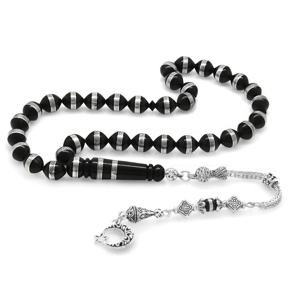 Double Row Spiral Metal  Kuka Prayer Beads with Tarnish Resistant Tassels