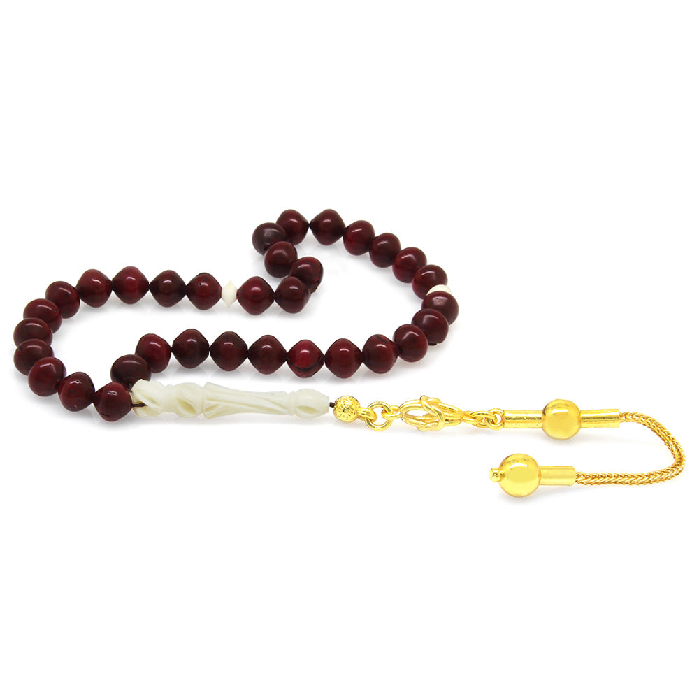 Istanbul Cut Kuka Prayer Beads with Tarnish Resistant Metal Tassels and Camel Bone Imitation