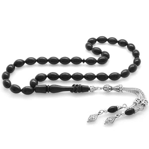 Anti-tarnish Metal Tassel  Ebony Wood Prayer Beads