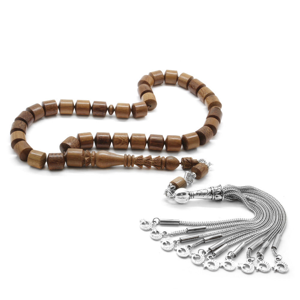 Iron Wood Prayer Beads with Tarnish-Free Tassels