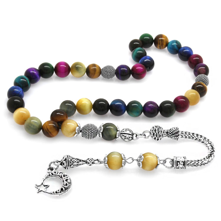Multiple Tiger Eye Natural Stone Combination Energy Rosary 