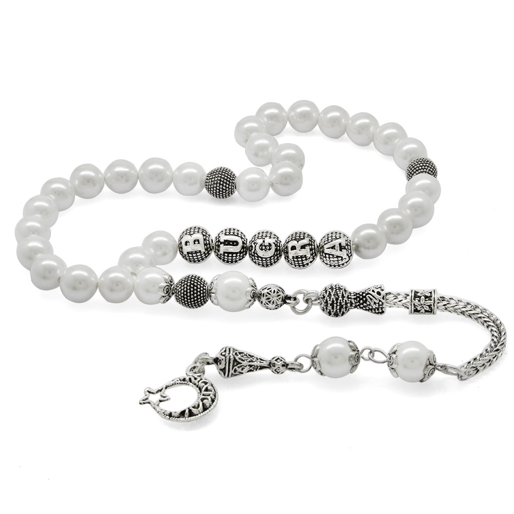 Majorca Pearl Natural Stone Prayer Beads and Personalized Name Writing