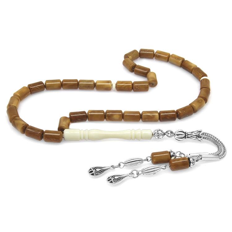 Tarnish-proof Metal Water Drop Tassel and Camel Bone Kuka Prayer Beads