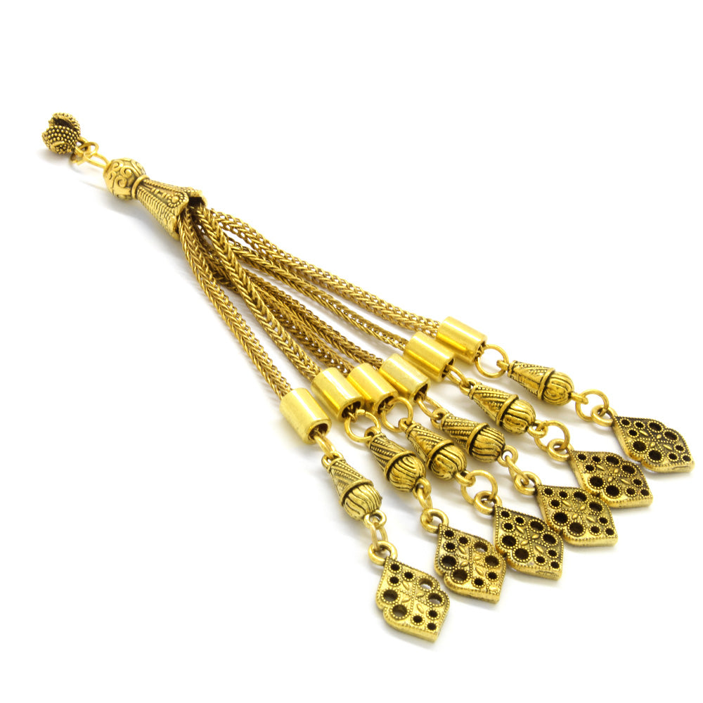 Karatay Design 6-Piece Gold Color Tarnish Resistant Metal Tassel