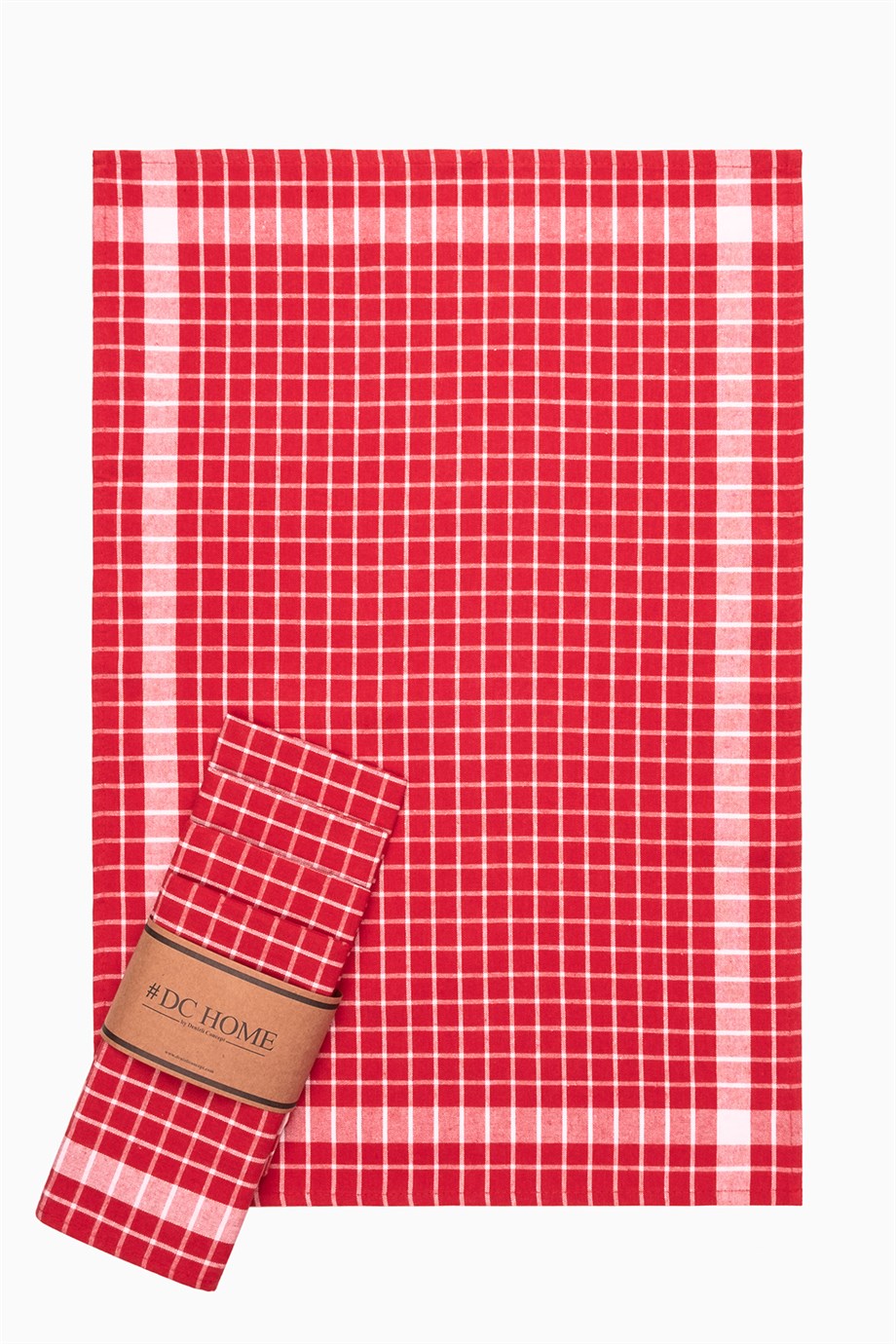 DENIZLI CONCEPT Checkered Tea Towel Red