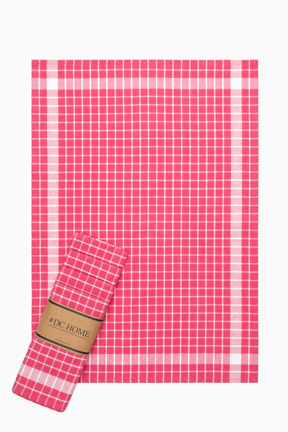 DENIZLI CONCEPT Checkered Tea Towel Pink