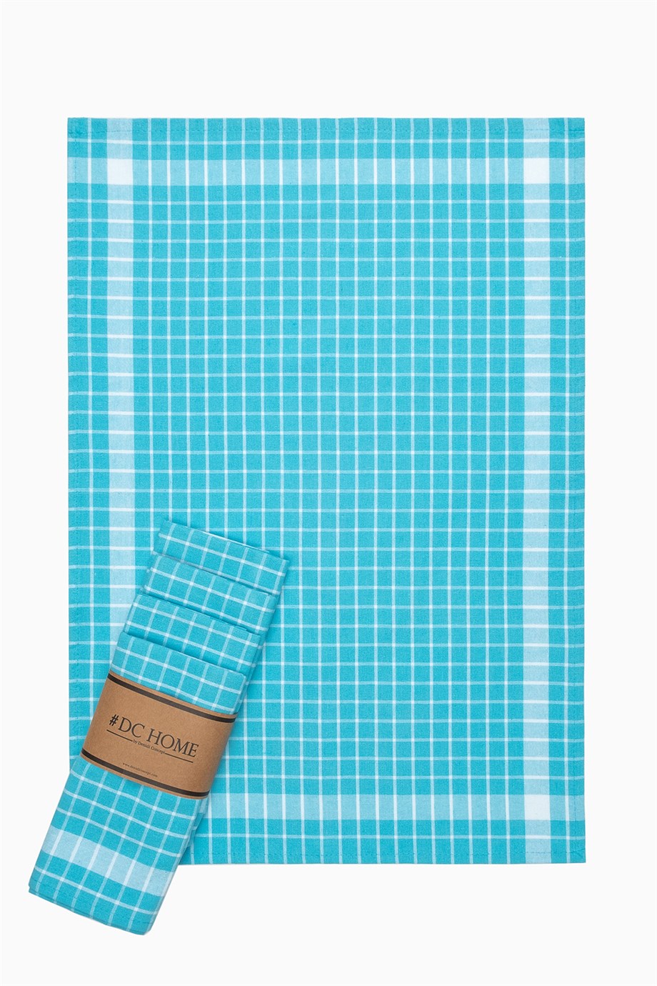 DENIZLI CONCEPT Checkered Tea Towel Turquoise
