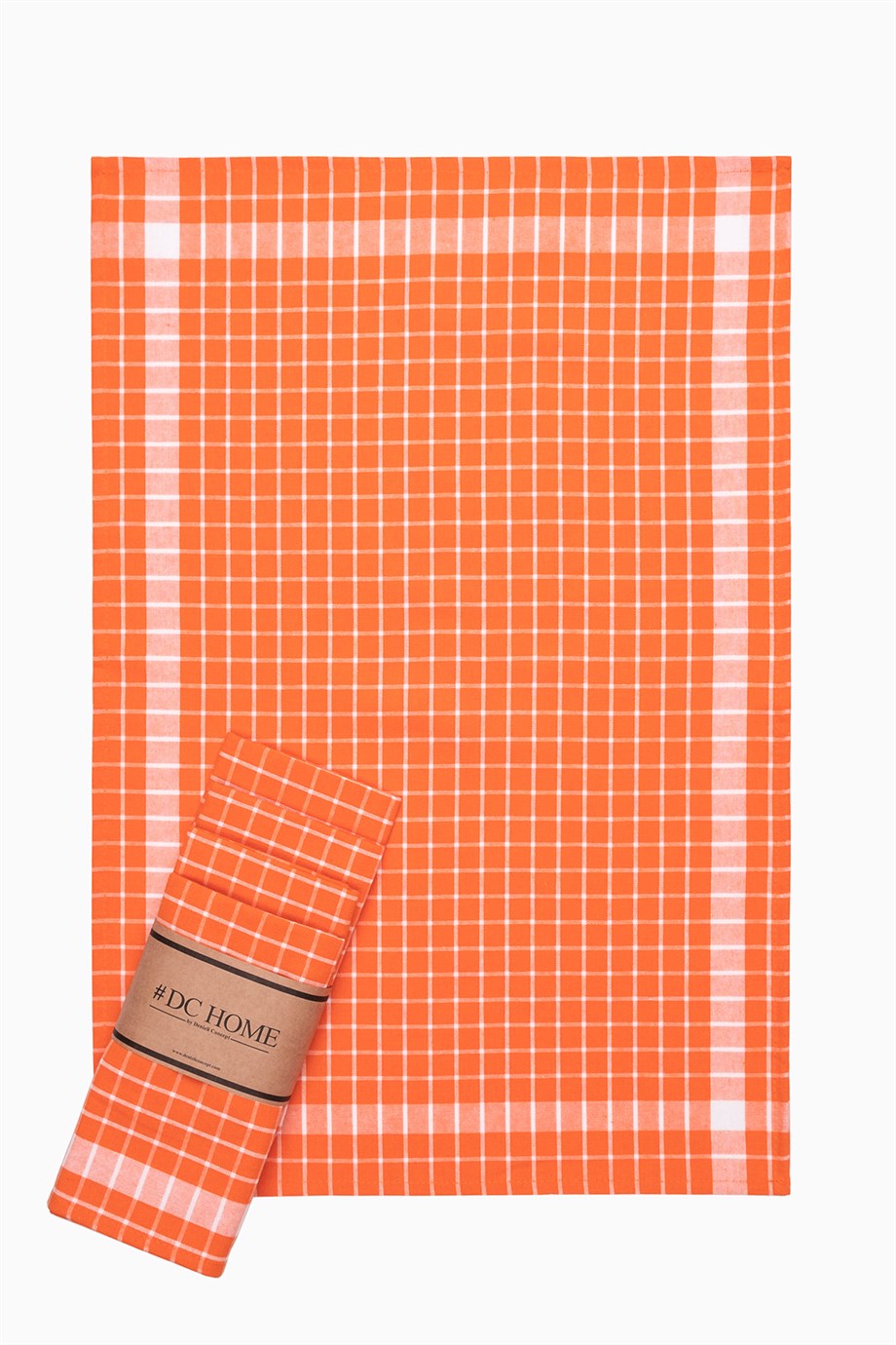 DENIZLI CONCEPT Checkered Tea Towel Orange