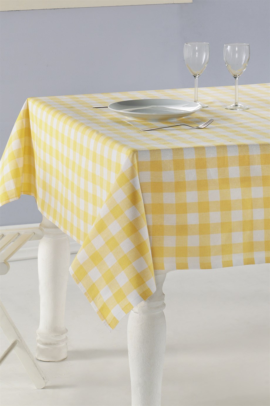 DENIZLI CONCEPT Checkered Tablecloth Yellow
