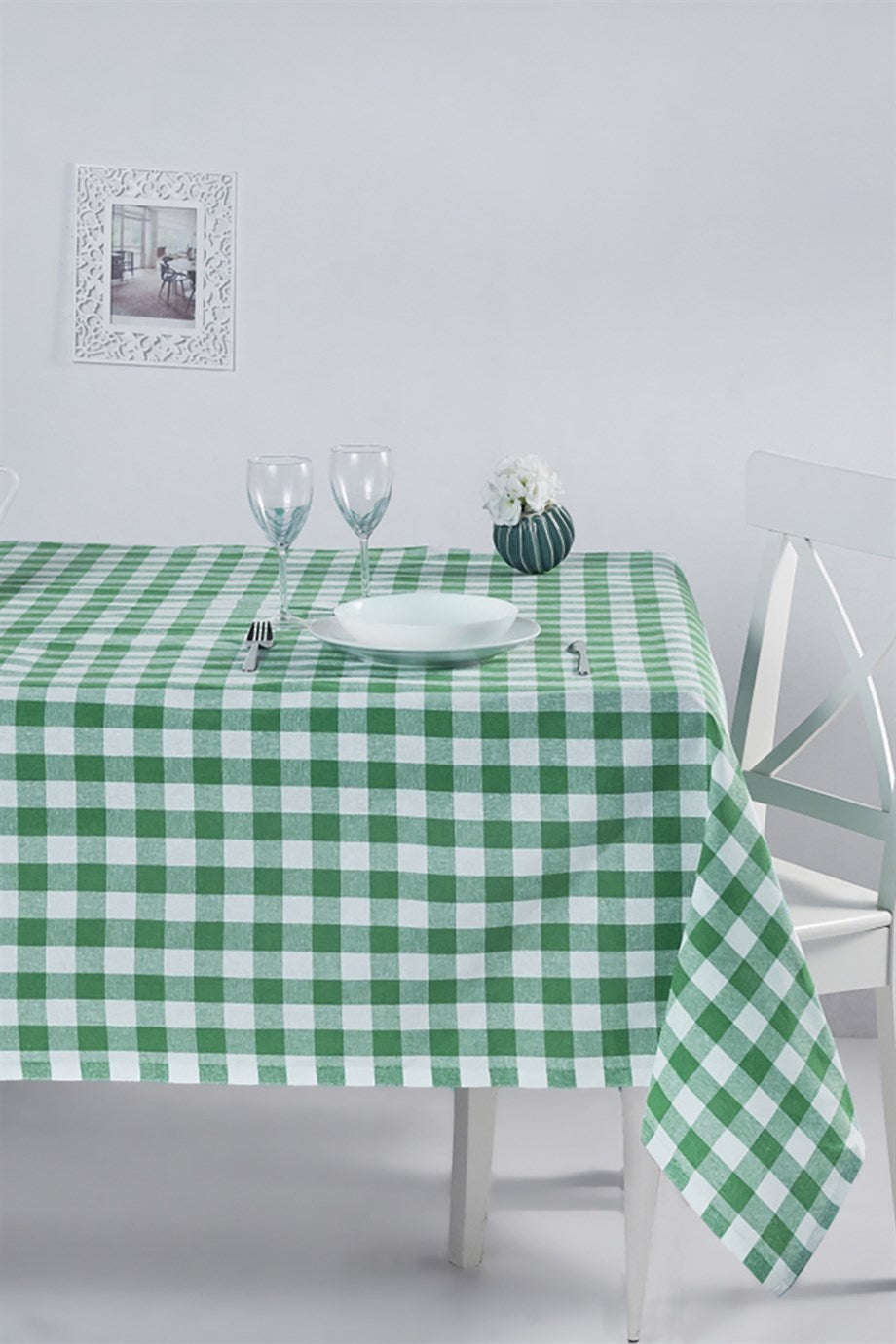 DENIZLI CONCEPT Checkered Tablecloth Green
