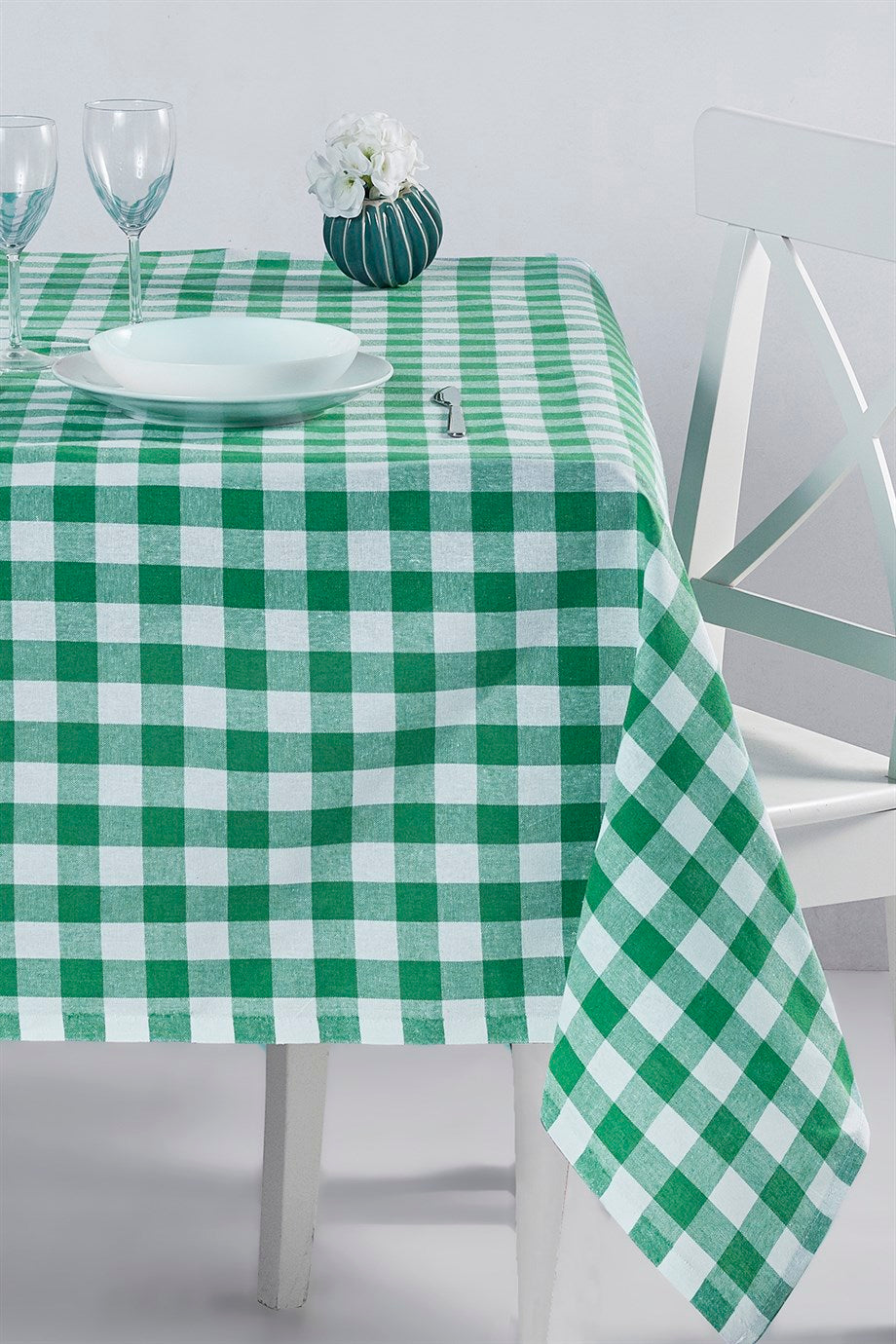 DENIZLI CONCEPT Checkered Tablecloth Green