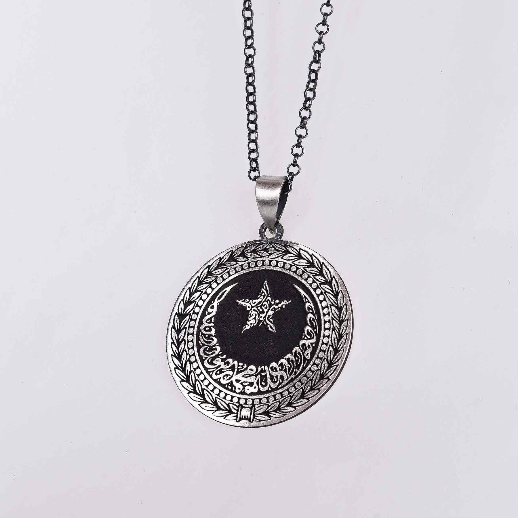 Ve Tesbih Embroidered 925 Sterling Silver Necklace 2