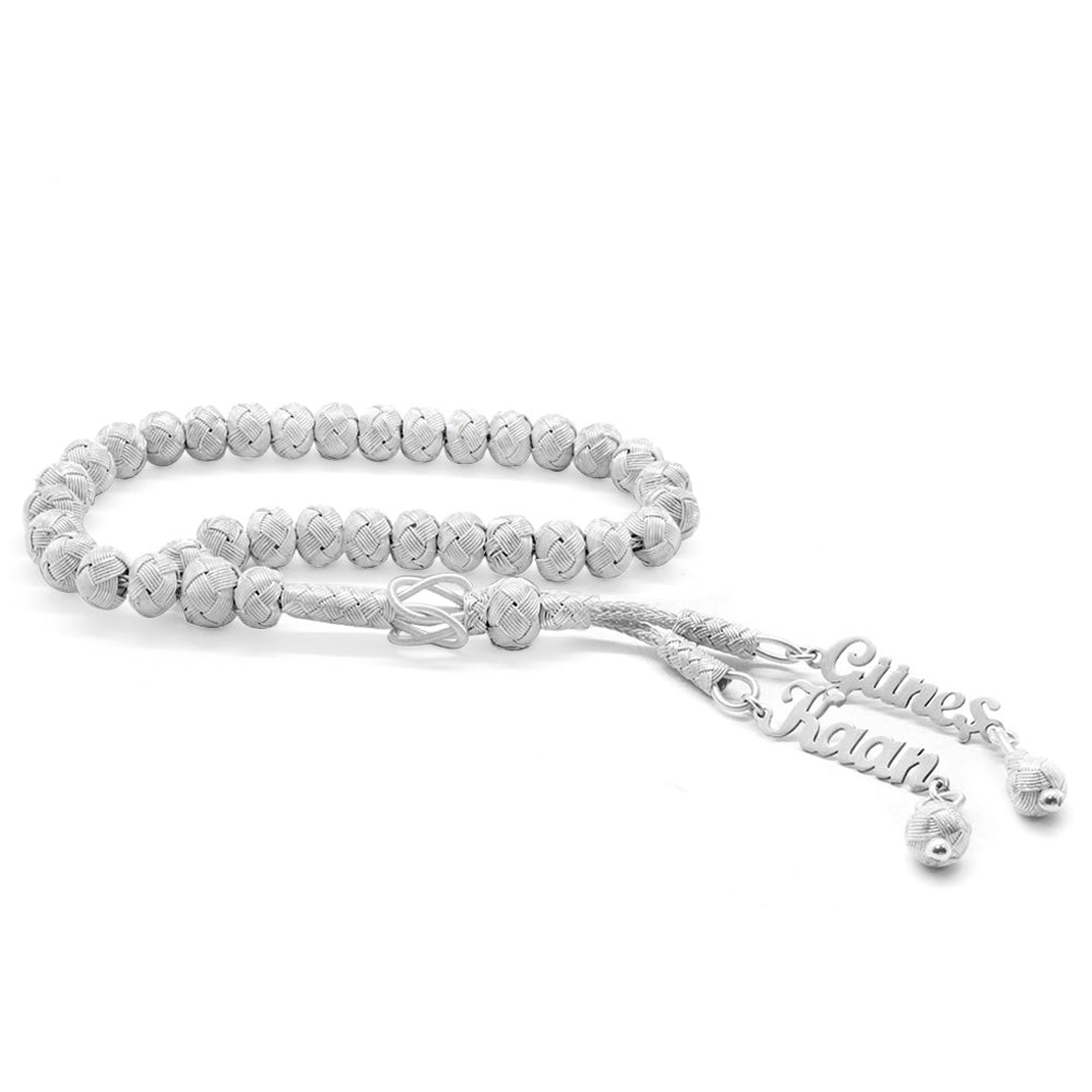 Silver 1000 Sterling Silver Kazaz Prayer Beads with Name