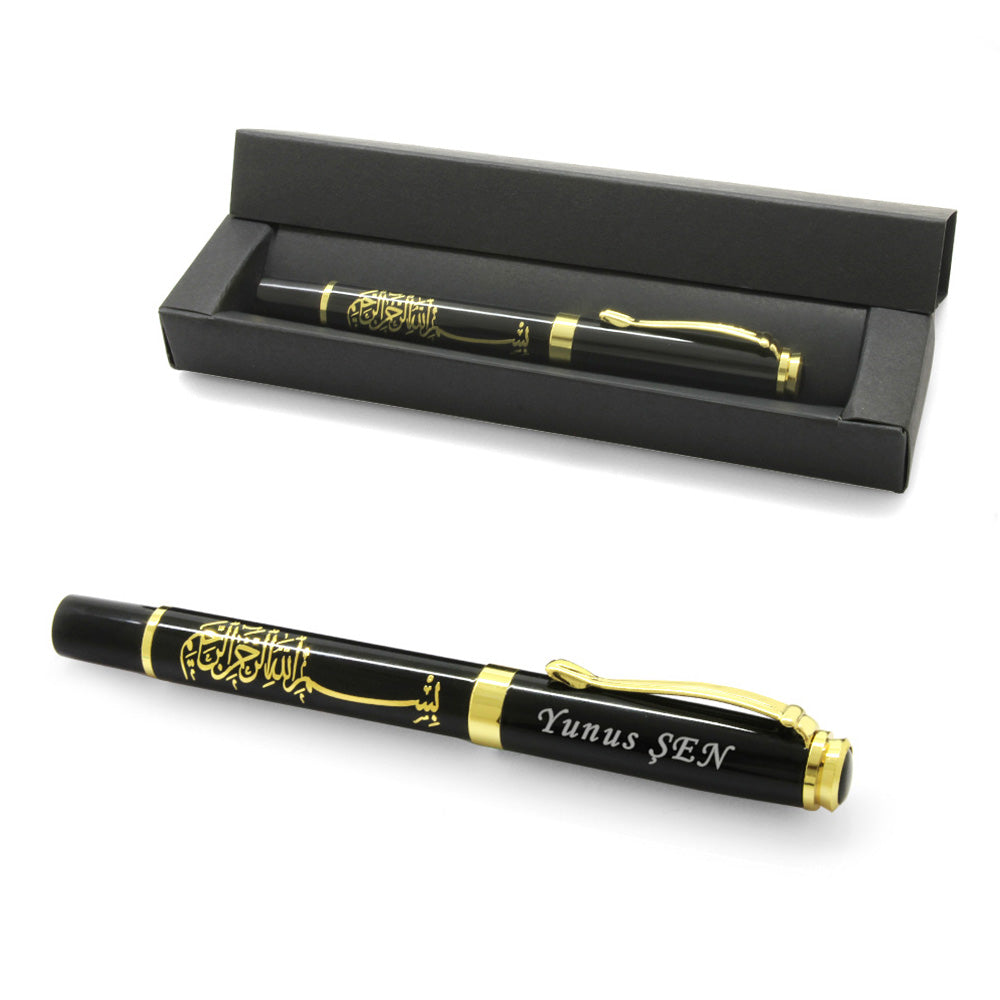 Roller Ballpoint Pen with Personalized Name Besmele-i Şerif Written