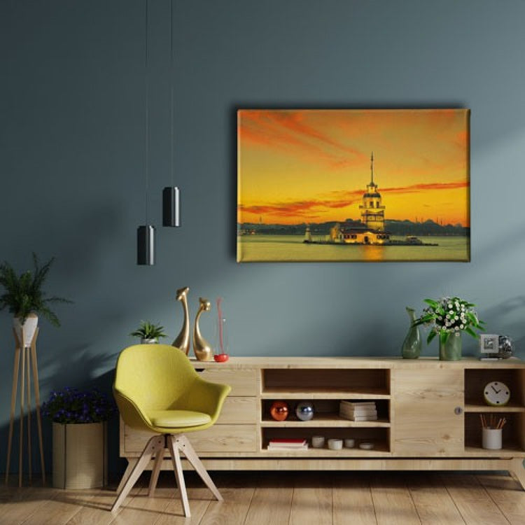 Ve Tesbih Maiden's Tower Canvas Painting 2