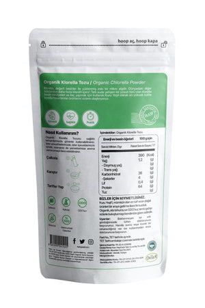 kuru yeşil organic chlorella powder 50g 2