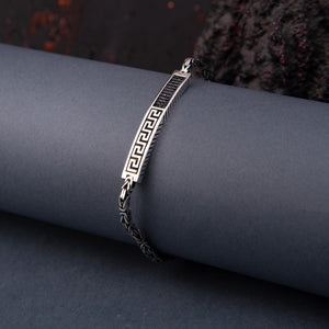 Ve Tesbih King Chain Embroidered Sterling Silver Bracelet 1
