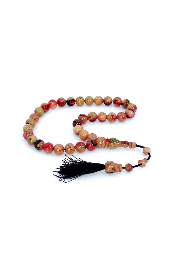 Ve Tesbih Amber Prayer Beads with Sphere Cutting