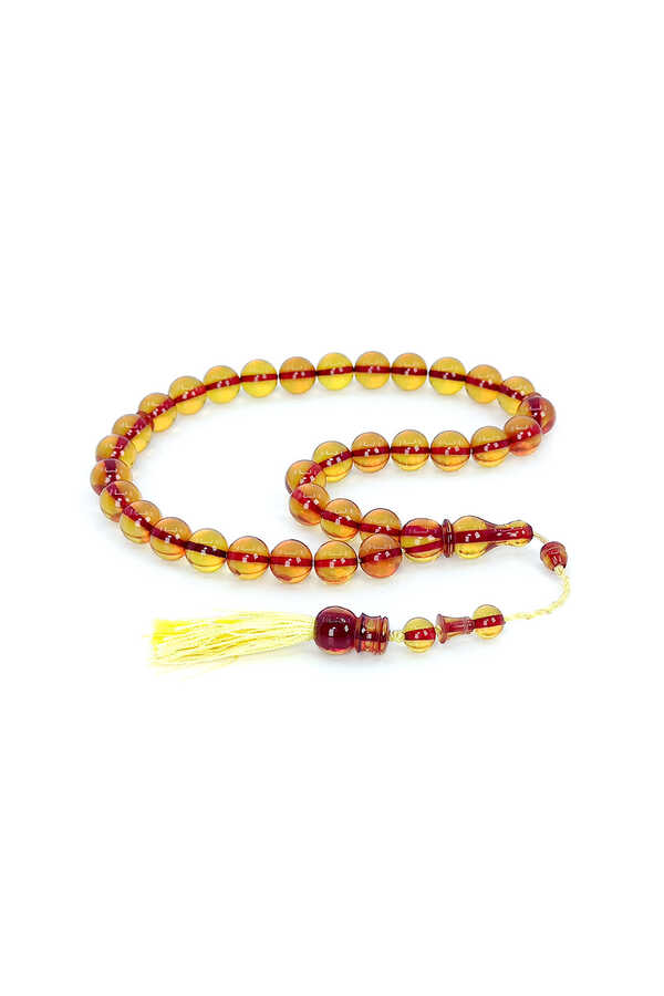 Ve Tesbih Fire Amber Rosary with Sphere Cutting 1