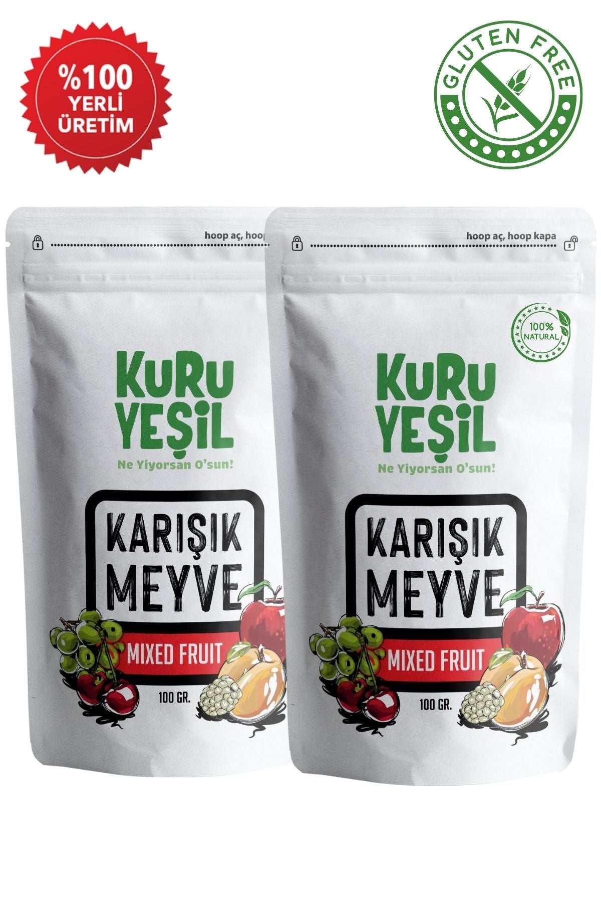 kuru yeşil dried mixed fruit 2 pack 200gR 1