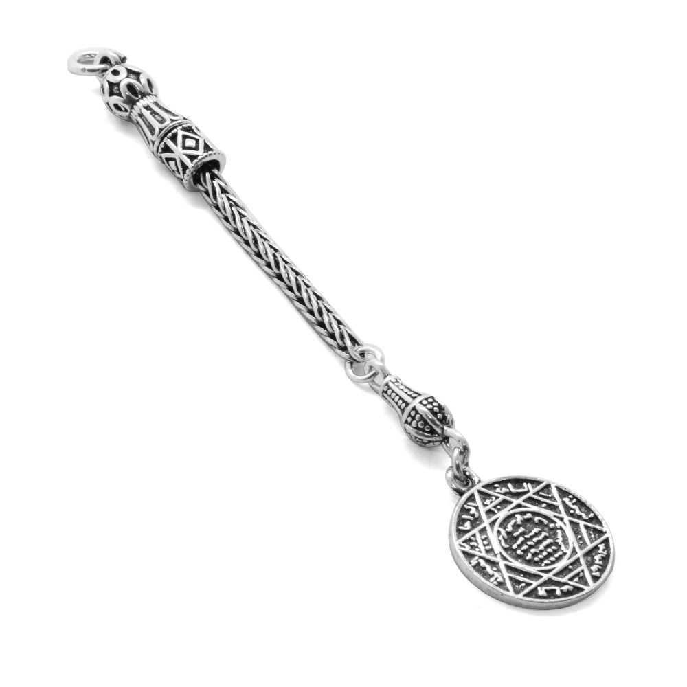 Seal of Solomon Design 925 Sterling Silver Tassel with Thick Chain