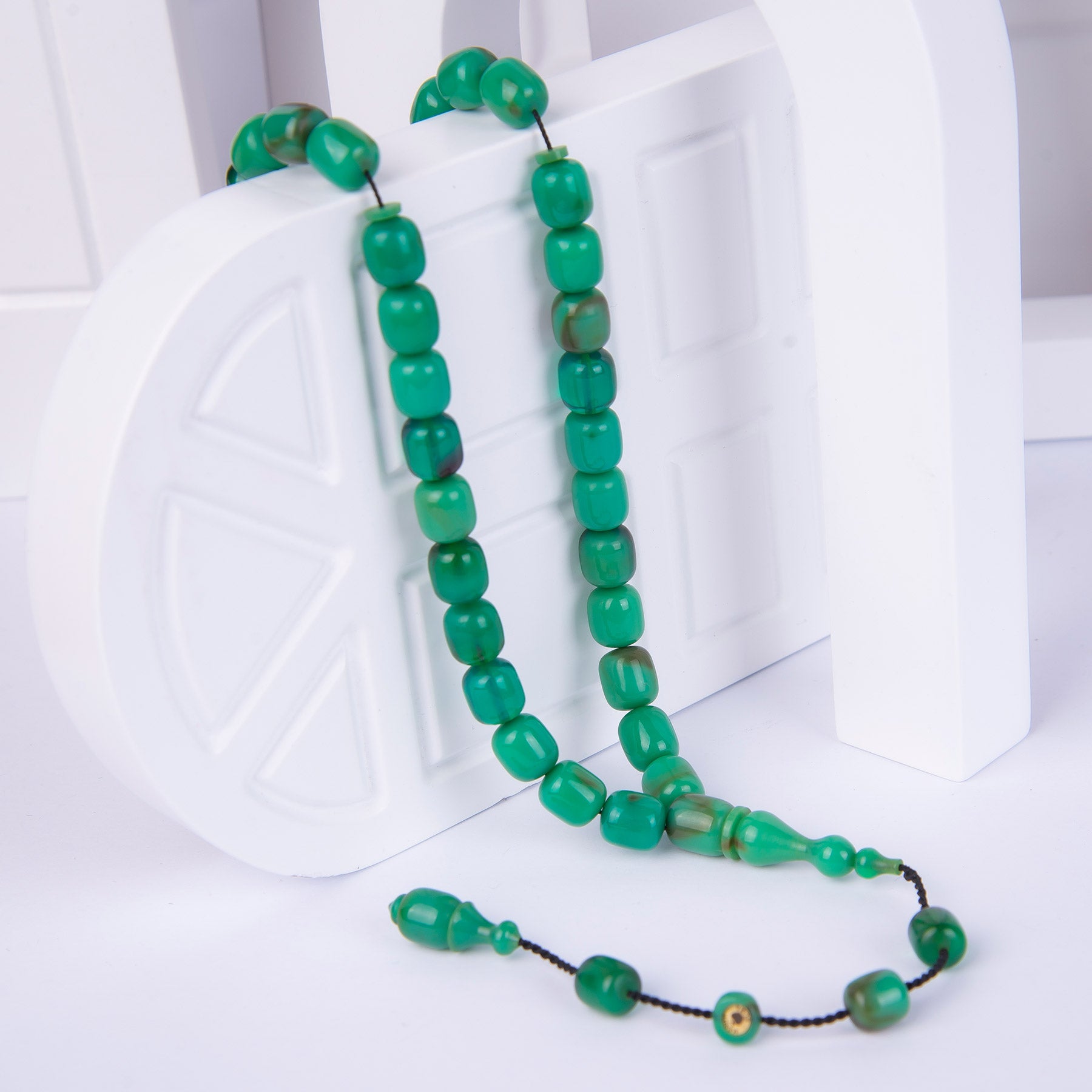 Mesut Elma Master Craftsmanship Capsule Cut Pressed Amber Prayer Beads 1