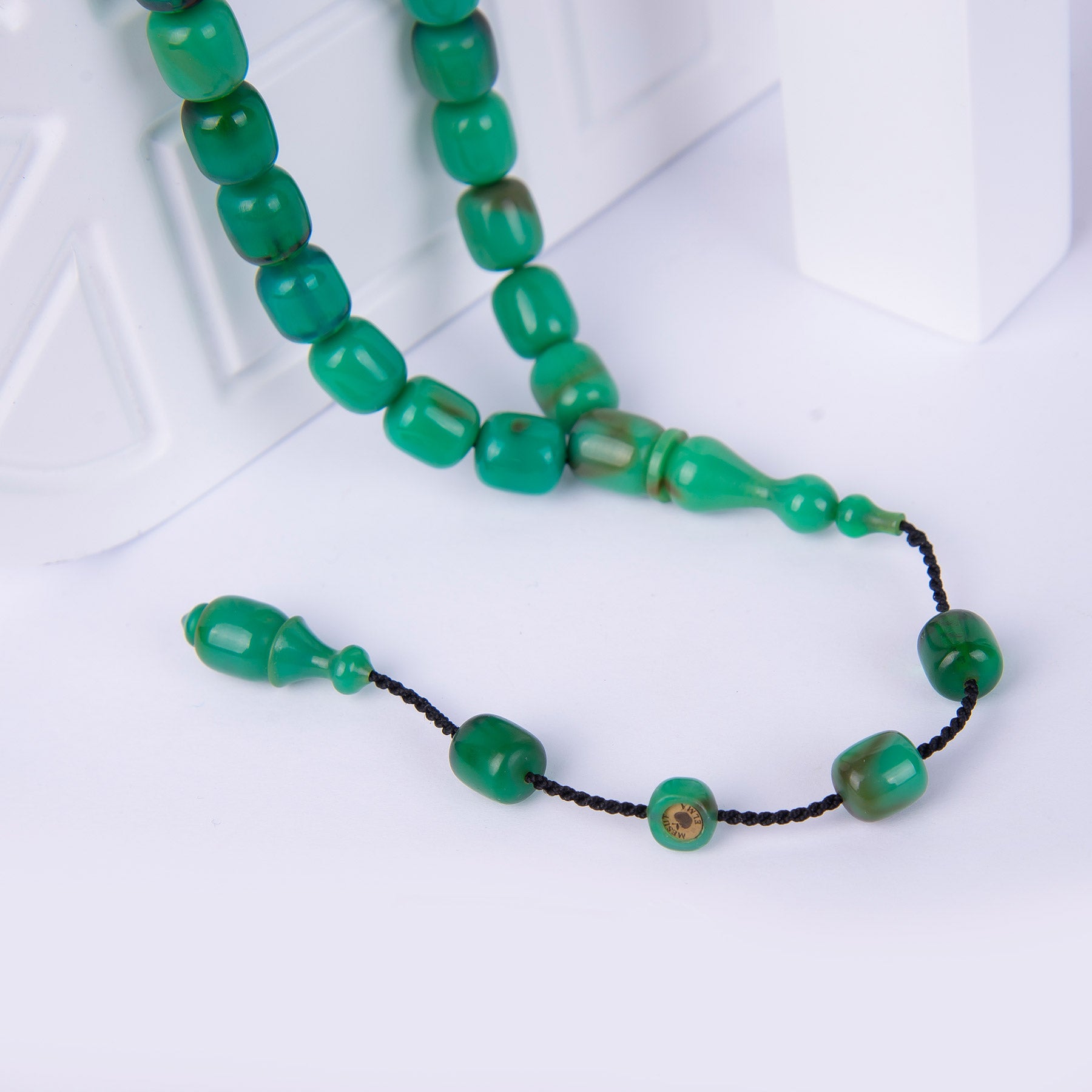 Mesut Elma Master Craftsmanship Capsule Cut Pressed Amber Prayer Beads 3