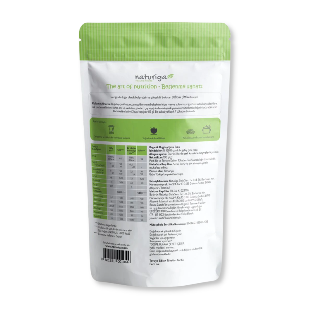 Naturiga Organic Wheatgrass Powder 100g 2