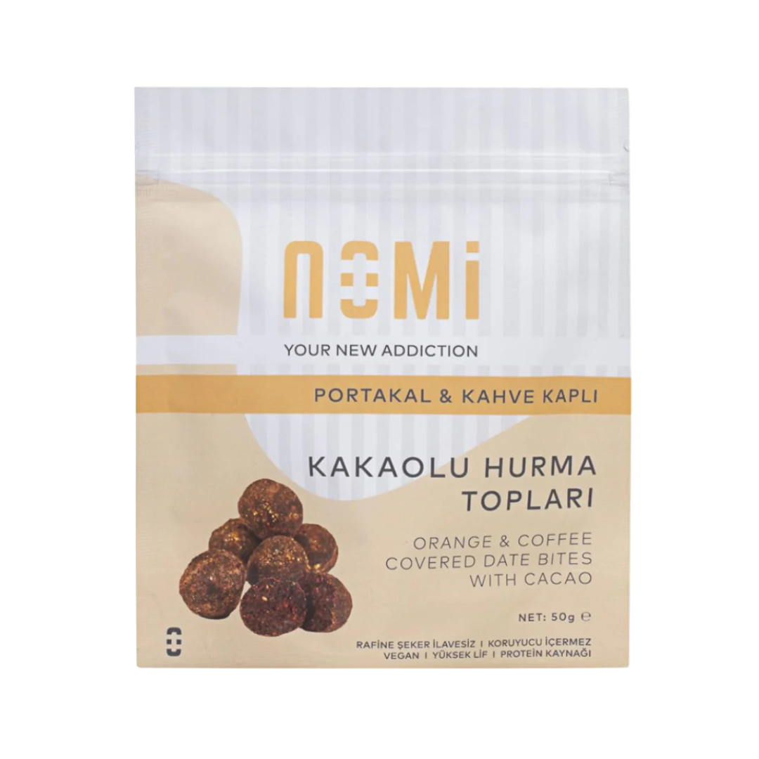  Nomi Orange and Coffee Coated Cocoa Date Bites 50g 1
