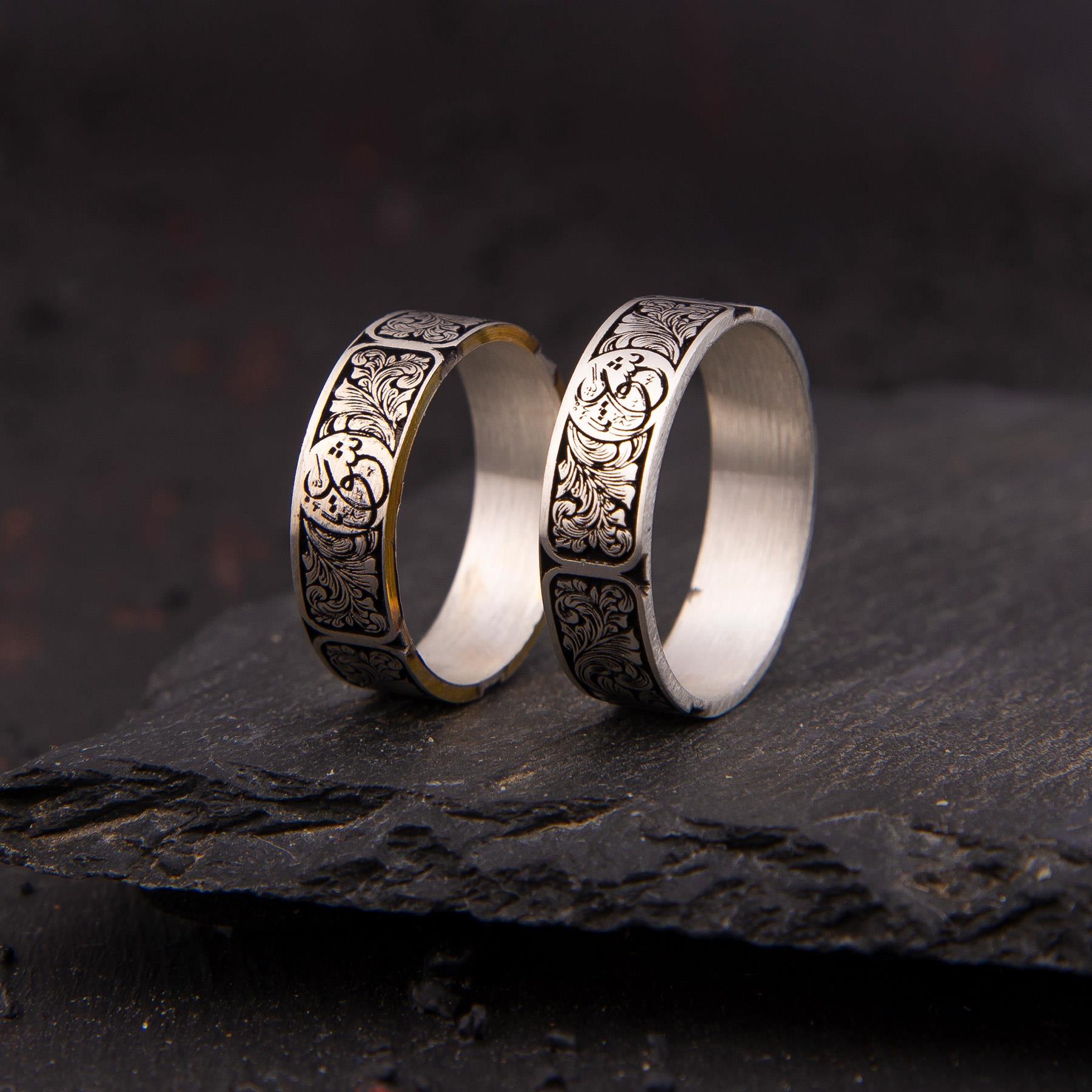 Ve Tesbih Silver Couple Wedding Ring 1