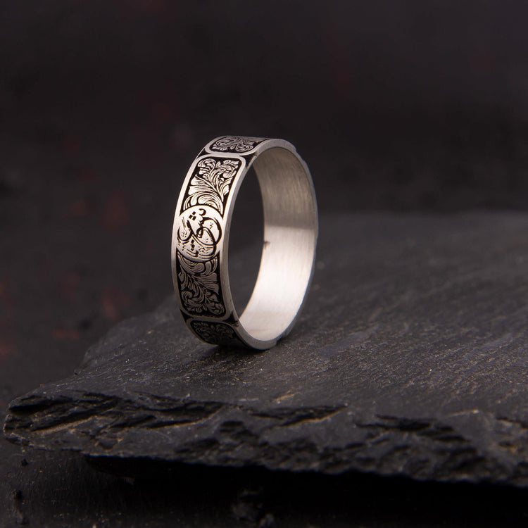 Ve Tesbih Silver Couple Wedding Ring 4