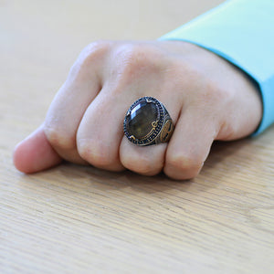 Oval Design  925 Sterling Silver Men's Ring