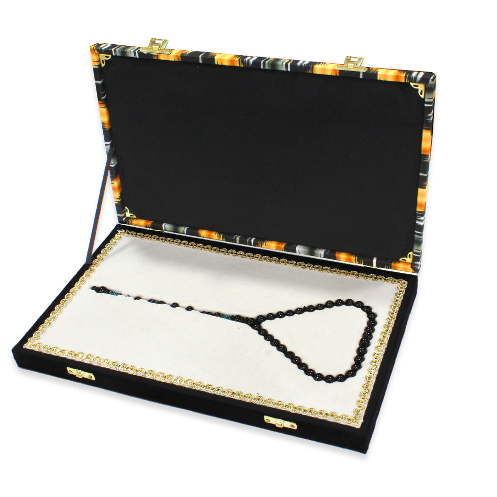 Special Premium Boxed Caliper Workmanship, Turquoise Embroidered Istanbul Cut Erzurum Oltu Stone Prayer Beads