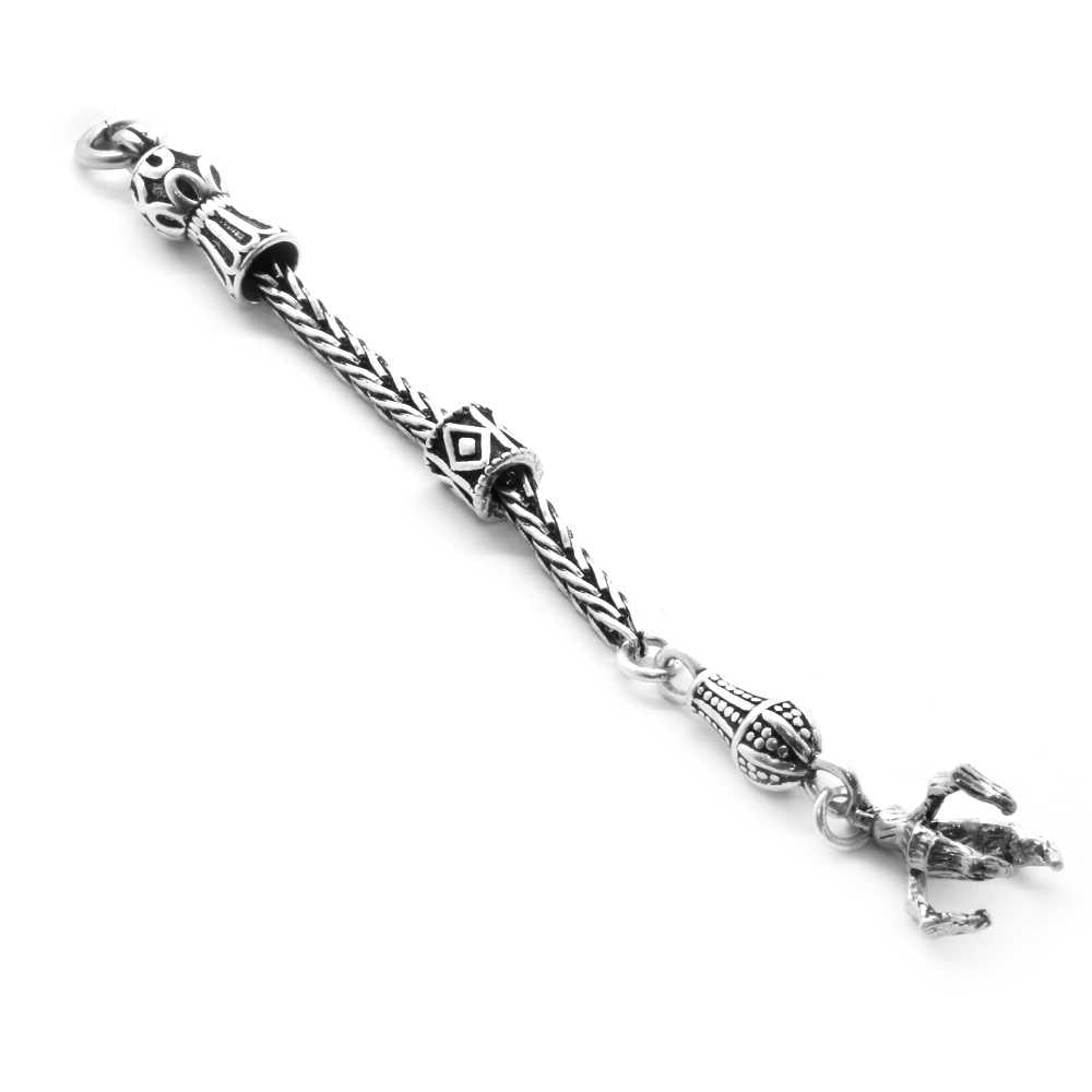 Claw Design Thick Chain 925 Sterling Silver Tassel