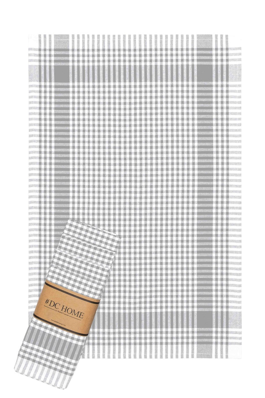 DENIZLI CONCEPT Petite Checkered Tea Towel Gray